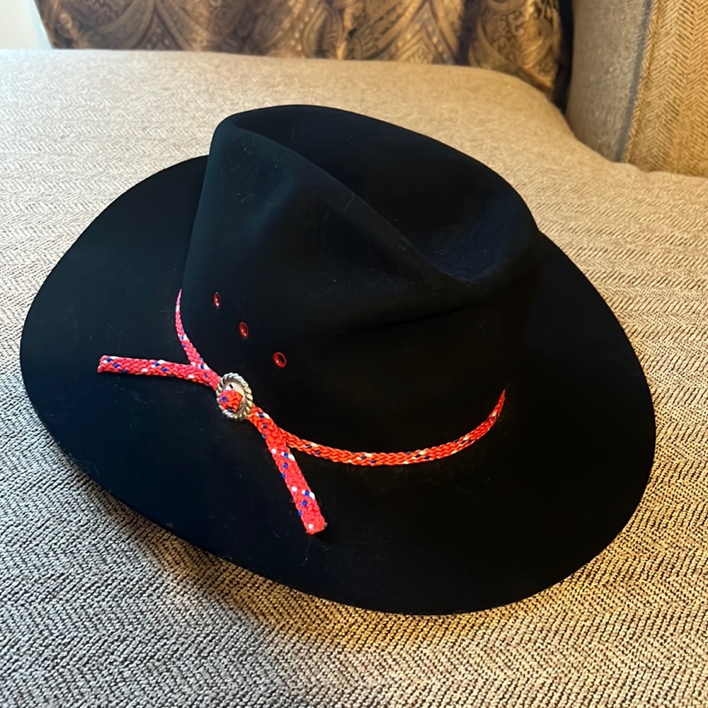 American Hat Co. black felt hat sz 6 5/8, as is